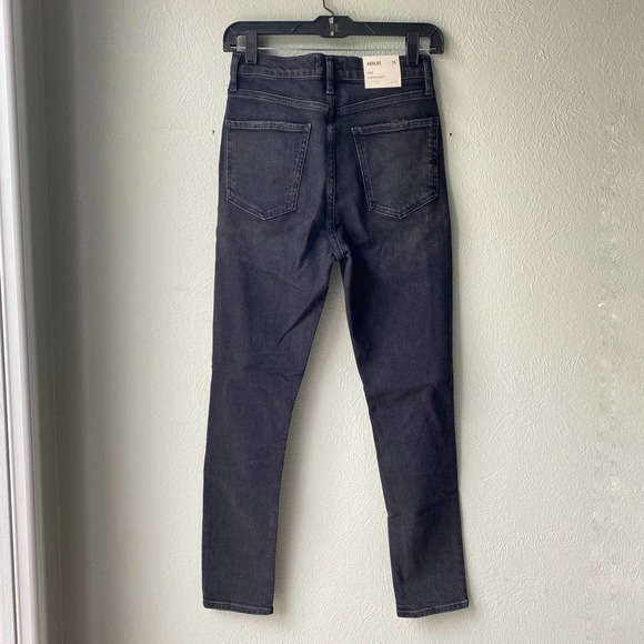 NWT Agolde Nico High Rise Slim Fit Jeans Black Cassette Womens Size 24 - Picture 9 of 11